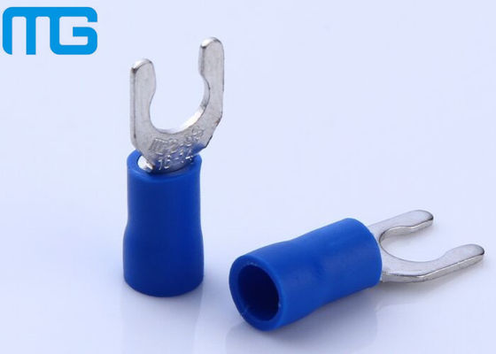 Cina LSV Locking Insulated Wire Terminals 99.7% Pure Copper / Brass With PVC Blue Sleeve pemasok