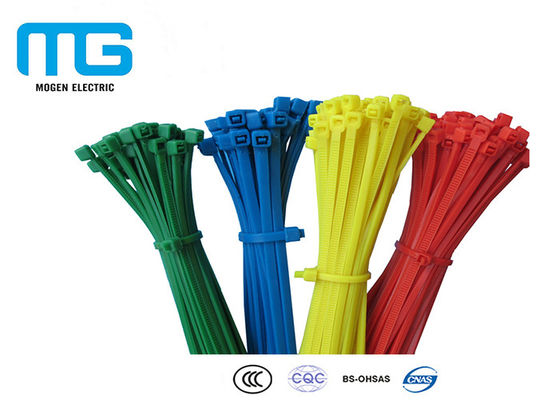 Cina Warna Kustom Reusable Tie Wraps, Ikatan Plastik Untuk Kabel CE Disetujui pemasok