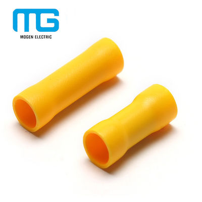 Cina Yellow PVC Insulated Wire Butt Connectors / Electrical Crimp Terminal Connectors pemasok
