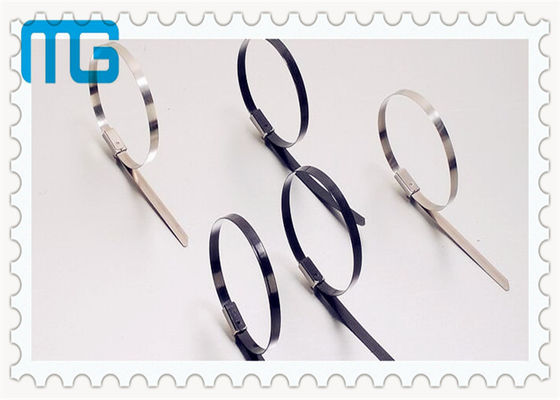 Bola Lock Stainless Steel Locking Ties, SS Zip Ties Untuk Bundle Tube / Post Aksesoris Kabel pemasok